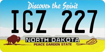 ND license plate IGZ227