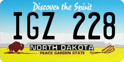 ND license plate IGZ228