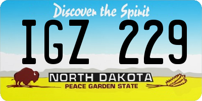 ND license plate IGZ229