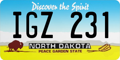 ND license plate IGZ231