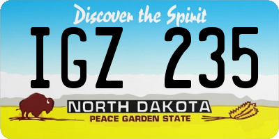 ND license plate IGZ235