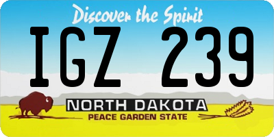 ND license plate IGZ239