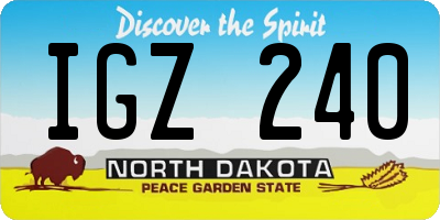 ND license plate IGZ240