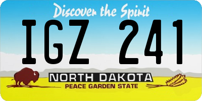 ND license plate IGZ241