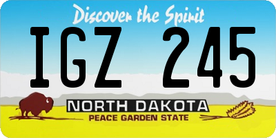 ND license plate IGZ245