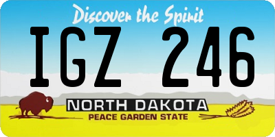 ND license plate IGZ246