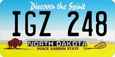 ND license plate IGZ248