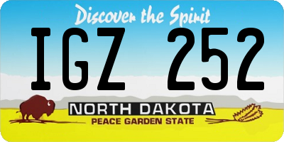 ND license plate IGZ252