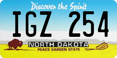 ND license plate IGZ254