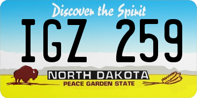 ND license plate IGZ259