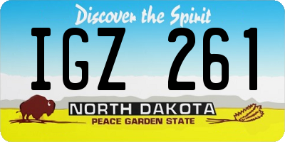 ND license plate IGZ261