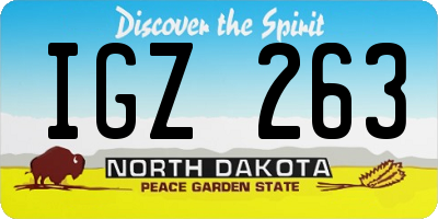 ND license plate IGZ263