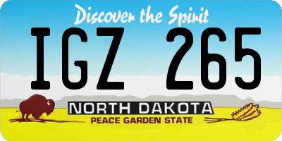 ND license plate IGZ265