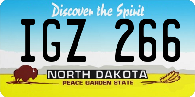 ND license plate IGZ266
