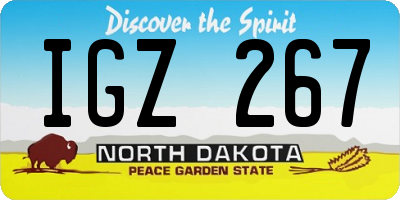 ND license plate IGZ267