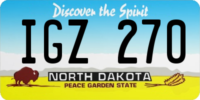ND license plate IGZ270