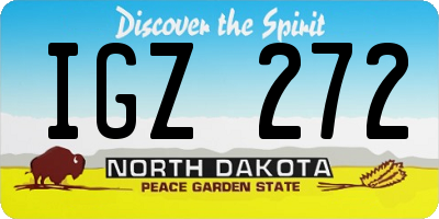 ND license plate IGZ272
