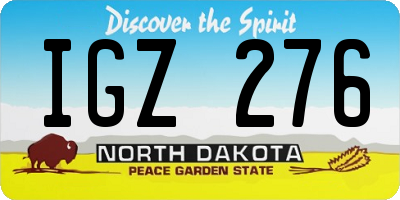 ND license plate IGZ276