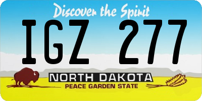 ND license plate IGZ277