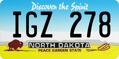 ND license plate IGZ278