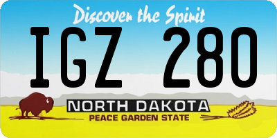 ND license plate IGZ280