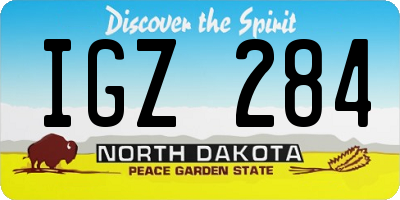 ND license plate IGZ284