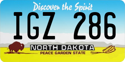 ND license plate IGZ286