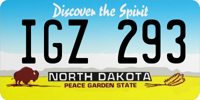 ND license plate IGZ293