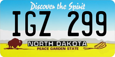 ND license plate IGZ299