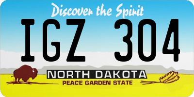 ND license plate IGZ304
