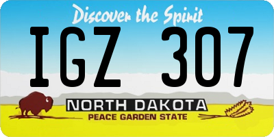 ND license plate IGZ307