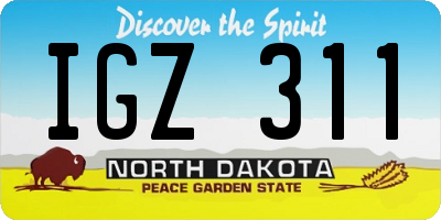 ND license plate IGZ311