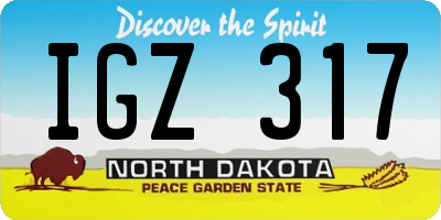ND license plate IGZ317