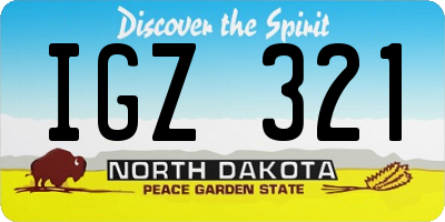 ND license plate IGZ321