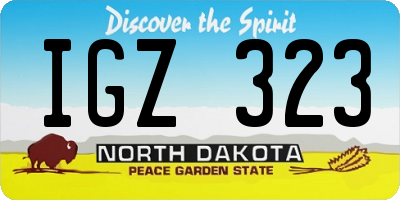 ND license plate IGZ323