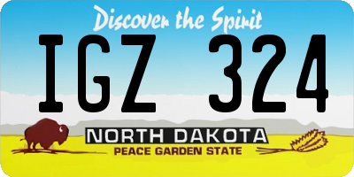 ND license plate IGZ324