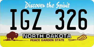 ND license plate IGZ326