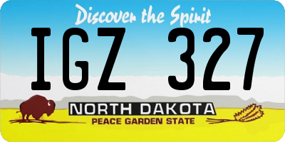 ND license plate IGZ327