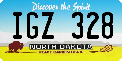 ND license plate IGZ328