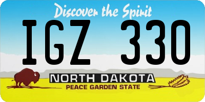 ND license plate IGZ330