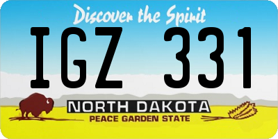 ND license plate IGZ331