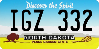 ND license plate IGZ332