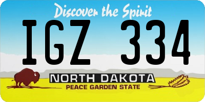 ND license plate IGZ334