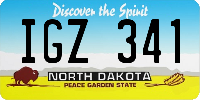 ND license plate IGZ341