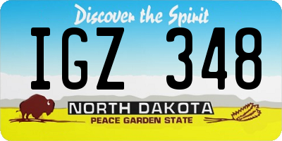 ND license plate IGZ348