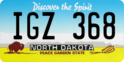ND license plate IGZ368