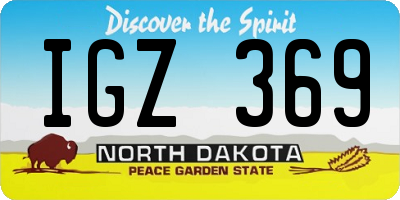 ND license plate IGZ369