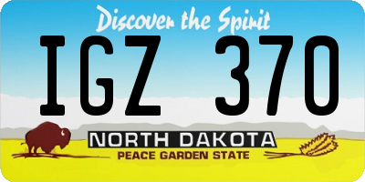 ND license plate IGZ370