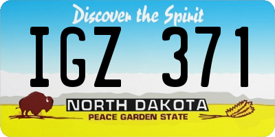 ND license plate IGZ371