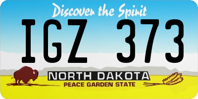 ND license plate IGZ373